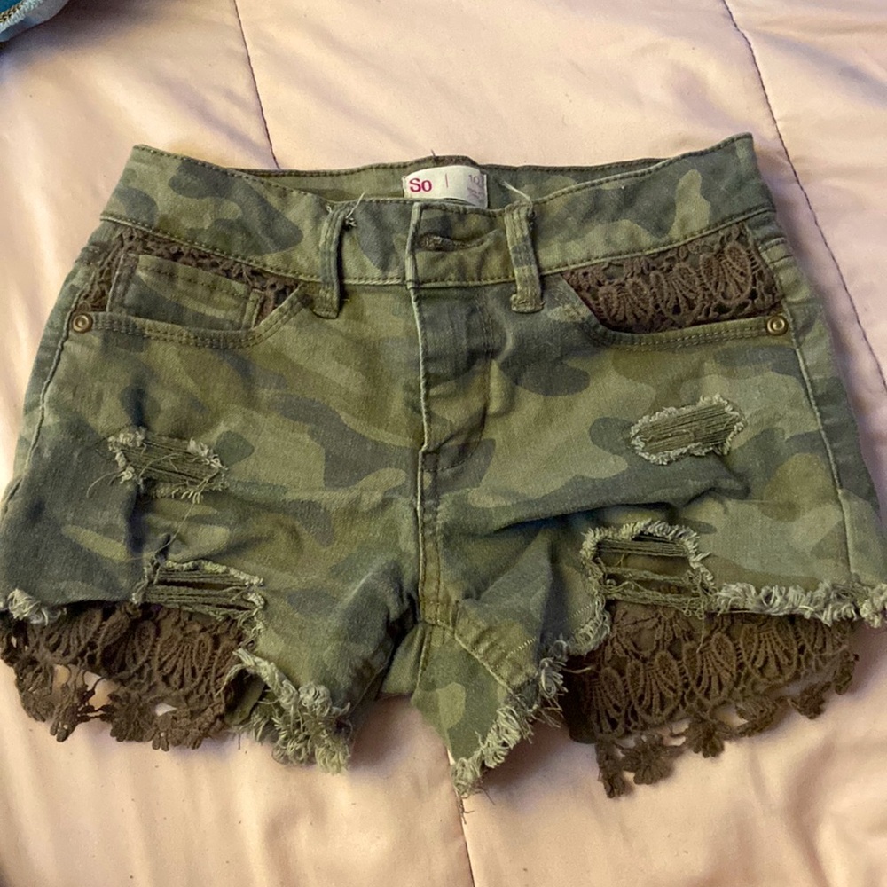 camo jean shorts